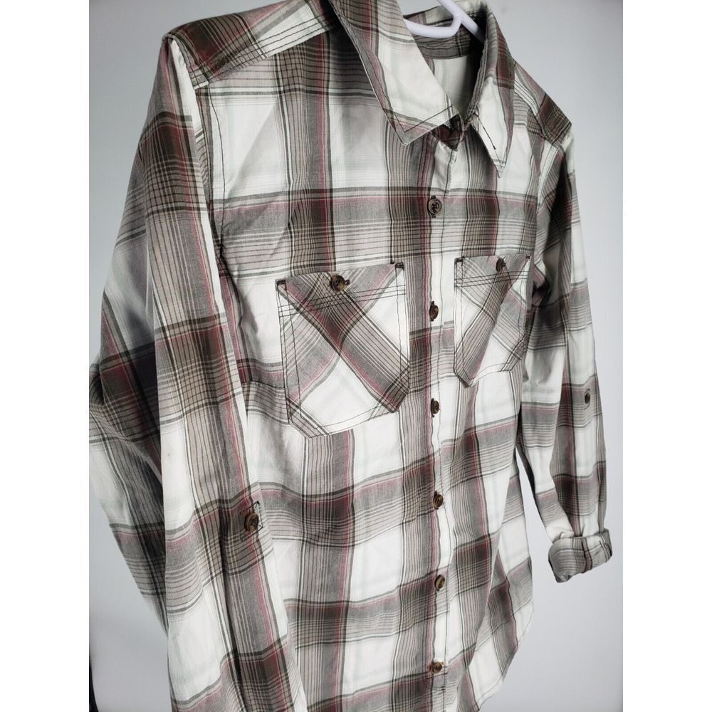 Carhartt Checkered Windowpane Shirt Womens Size XS Plaid Long Sleeve Button Up